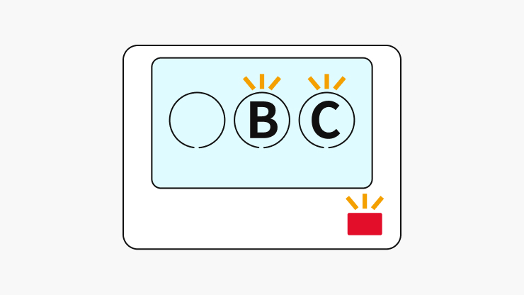 液晶の文字とランプが点滅したら、そのまま待ちます。